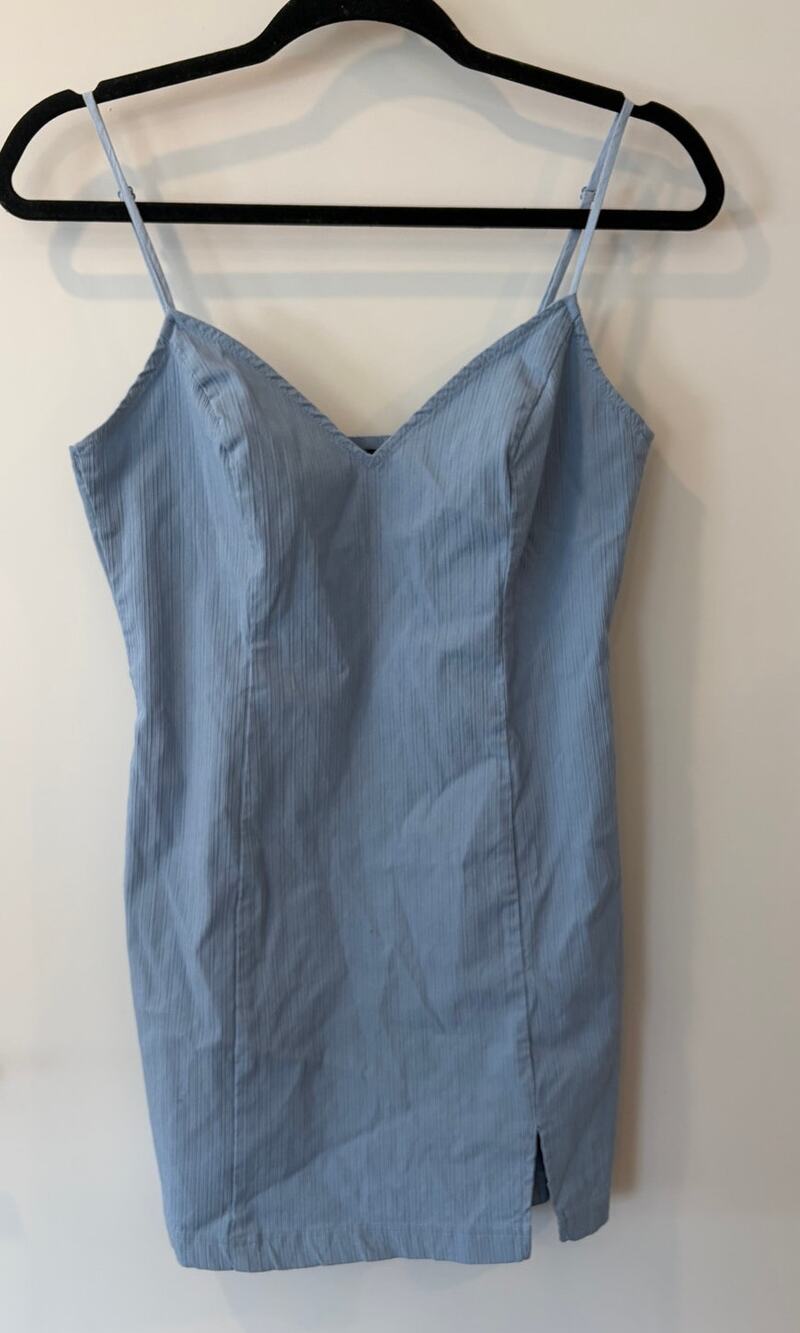 Urban Outfitters Size Medium Icy Blue Mini Dress Adjustable Straps Night Out - Picture 1 of 9